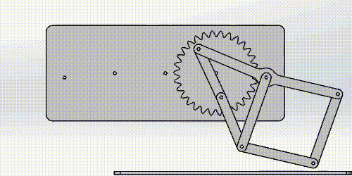 A walking gait produced by a planar linkage and a motor